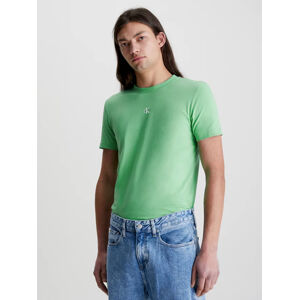 Calvin Klein pánské zelené tričko MICRO MONOLOGO - XXL (L1C)